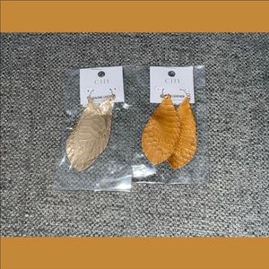 🪶Gold & Rose Gold Leaf Earrings🪶